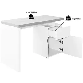 Jahnke Schreibtisch CU-LIBRE 122 Braun / Weiß