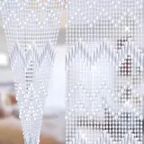 Eiauiuo Perlenvorhang Transparenter Kristallvorhang Insektenschutz Fadenvorhang für Raumtrennung und Dekoration Hängender Türvorhang für Wohnzimmer Schlafzimmer Hochzeiten(80x80cm(27 Stränge))