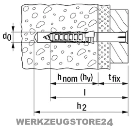 Fischer SXR Langschaftdübel 8 x 100 50 Stück
