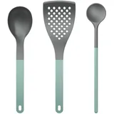 Rosti New Optima Küchenhelfer Set 3-tlg. Kochlöffel/Pfannenwender Nylon Hitzebeständig 220°C Grün
