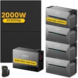 Powerness Balkonkraftwerk mit Speicher,Anker Multisystem SOLIX Power Dock mit 4x Anker Solarbank 3 E2700 Pro & 2000W Solarmodule & Smart Meter 0% VAT
