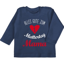 Shirtracer T-Shirt Erster Muttertag - Alles gute zum 1. Muttertag Muttertagsgeschenk blau 18/24 Monate