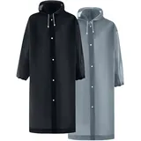 ZWDC 2 Stück Regenponcho Damen Wasserdicht Regenmantel Herren Regenjacke Festival Poncho Regen Herren Regenponcho Bunt Rain Regencape Damen Wasserdicht - Einheitsgröße