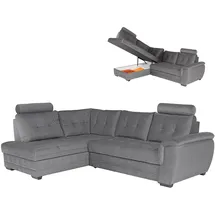 Roller Ecksofa, & grau - Webstoff - Liegefunktion - Staukasten links,
