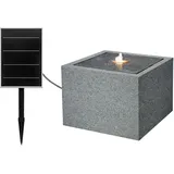 Dehner Biala, Solarbrunnen frostbeständig, Brunnen für Außen, mit LED Beleuchtung, ca. 32.5 x 44 x 44 cm,