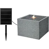 Dehner Biala, Solarbrunnen frostbeständig, Brunnen für Außen, mit LED Beleuchtung, ca. 32.5 x 44 x 44 cm,