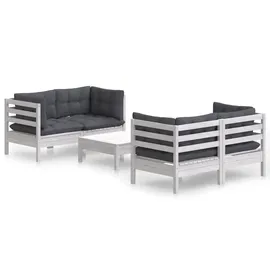 vidaXL Garten-Lounge-Set 5-tlg. weiß