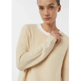 Comma, Longpullover Strukturierter Strickpullover Beige 36