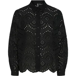 Pieces Spitzenbluse PCVILDE Schwarz XS