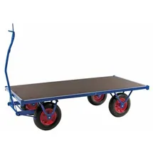 Kongamek Schwerlastwagen 3000x1000x490mm mit Feststellbremse und Ziehgriff Ø400mm Luftbereifung 1500kg Tragkraft