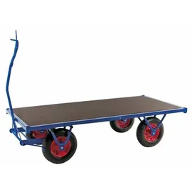 Kongamek Schwerlastwagen 3000x1000x490mm mit Feststellbremse und Ziehgriff Ø400mm Luftbereifung 1500kg Tragkraft
