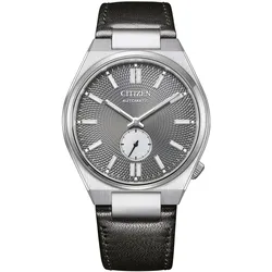 Automatikuhr CITIZEN, schwarz, Armbanduhren, Damen, Armbanduhr, Herrenuhr, Damenuhr, dezentrale Sekunde, Lederarmband