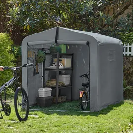 SoBuy Fahrradgarage wetterfest für 2-4 Fahrräder grau