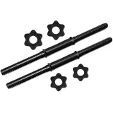 Hantelstangen Kurzhantelstange 2er-set,45x2.5x2.5cm,Krafttraining Stangen mit Sternverschlüssen,Gewichtsstange [Paar mit 4 Metall Spinlock Kragen] Langhantel Gewicht Stange (Ring Harte Stange,45cm)