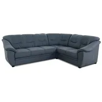 sit & more Ecksofa Savona Mikrofaser Blau Dunkelblau