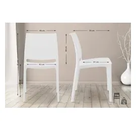 CLP Maya Gartenstuhl 44 x 44 x 81 cm weiß 4 St.