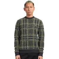 Fred Perry Brushed Tartan Jumper Herren ANCHOR GREY 2XL