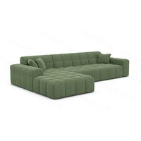 Sofa Dreams Ecksofa Stoffsofa Ibiza L Form kurz Stoff Modern Eckcouch Sofa Polstersofa, Loungesofa grün