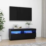 SECOLI TV Schrank led 100cm TV Lowboard mit LED TV Board LED Lowboard TV Schrank Fernsehschrank fernsehtisch tv Cabinet tv Bank TV möbel-Schwarz-100x35x40 cm