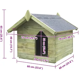 vidaXL Hundehütte mit Dach Imprägniertes Kiefernholz