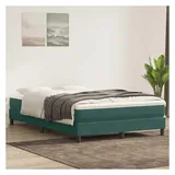 vidaXL Boxspringbett 140 x 220 cm Dunkelgrün