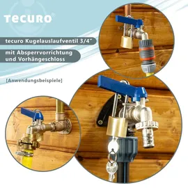tecuro Kugelauslaufventil 3/4 Messing goldfarben