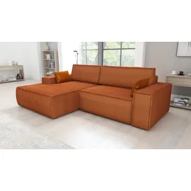 A&J MöbelLand Ecksofa TOR mit Schlaffunktion. Farbe: Terra. - Braun