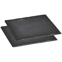 KESPER 38109 Servierplatte, 2er Pack, Schieferplatte, Buffet-Platte, aus Schiefer, geölt, Maße: 200 x 200 mm, schwarz