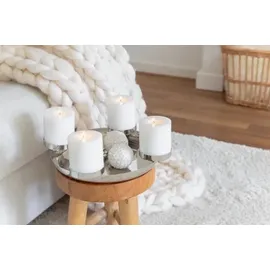 Edzard Adventskranz Kaya (Ø 36 cm), silberfarben, hochglanzpoliert, Edelstahl