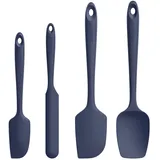 U-Taste Silikon Spatel & Teigschaber 4er Set, 250°C Hitzebeständiger Antihaft-Gummispachtel Kuchenspatel, Nahtloses Einteiliges Design für Kochen Backen Mischen (Mitternachtsblau)