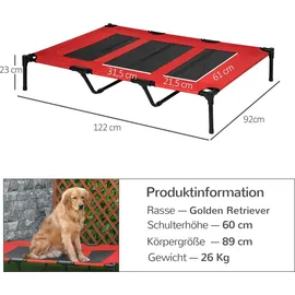 PawHut Hundekorb 122 x 92 x 23 cm rot