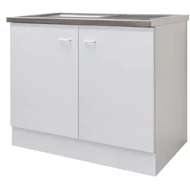 Flex-Well Classic Komplettspüle 100 x 50 cm Speed Weiß mit Auflagespüle
