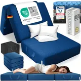 KESSER® Klappmatratze 90 x 200 x 15 cm Gästematratze 3-Fach faltbar zum Sitzhocker Faltmatratze Schaumstoff 25kg/m3 extra dick 15cm atmungsaktiv waschbar Abnehmbarer Bezug inkl. Camping Tragetasche
