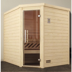 WEKA Ecksauna »Turku 2«, BxHxT: 195 x 205 x 195 cm - beige