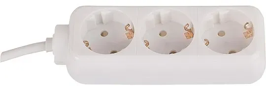 3-fach Steckdose Zuleitung weiß - 230V, 16A - 3 m