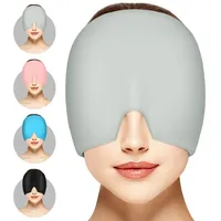 ACWOO Migräne Mütze, Gel Kühlmütze Migräne Headache Relief Cap, Dehnbare Kopfschmerzen Mütze Cold Therapy Cap Schlafmaske, Heady Maske für Kopfschmerzen Geschwollene Augen Stressabbau (Grau)