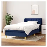Lattenrost mit Matratze, blau, 90 x 190 cm, Stoff, Plattformbett, mit Lattenhalter, einfache Montage, für Schlafzimmer, Erwachsene
