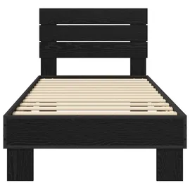 vidaXL Bettgestell mit Kopfteil Schwarze Eiche 80 x 200 cm