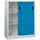 Pavoy Schiebetürenschrank Stahl verzinkt 1200x1000x400 mm grau/Blau 2 Böden