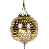 Orientalische Messing Hängelampe Safiye Silber 30cm Handarbeit Boho