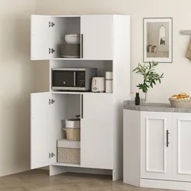 Homcom Küchenbuffet mit Mikrowellenablage 79 x 40 x 175 cm Weiß