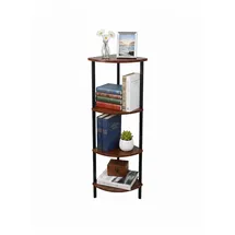 Relaxdays Eckregal 44,5 x 31,5 x 125 cm Braun/Schwarz