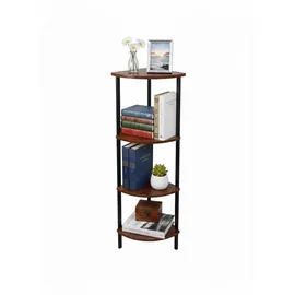 Relaxdays Eckregal 44,5 x 31,5 x 125 cm Braun/Schwarz