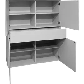 Mäusbacher Imola Highboard Holzwerkstoff 121x145x42 cm, - Anthrazit matt lack/Glas Anthrazit glanz),