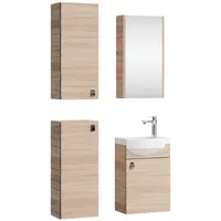 Planetmöbel Waschtischunterschrank 40 cm mit Spiegelschrank und 2x Midischrank