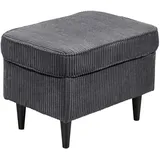 MID.YOU Carryhome Hocker, Dunkelgrau, Textil, Buche, massiv, rechteckig, 63x43x42 cm, Wohnzimmer, Hocker, Sitzhocker