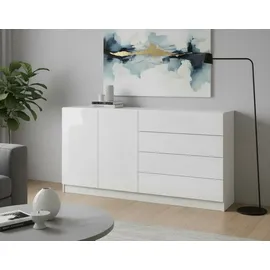 borchardt Möbel Vaasa 152 x 79 x 35 cm Weiß matt / Weiß hochglanz