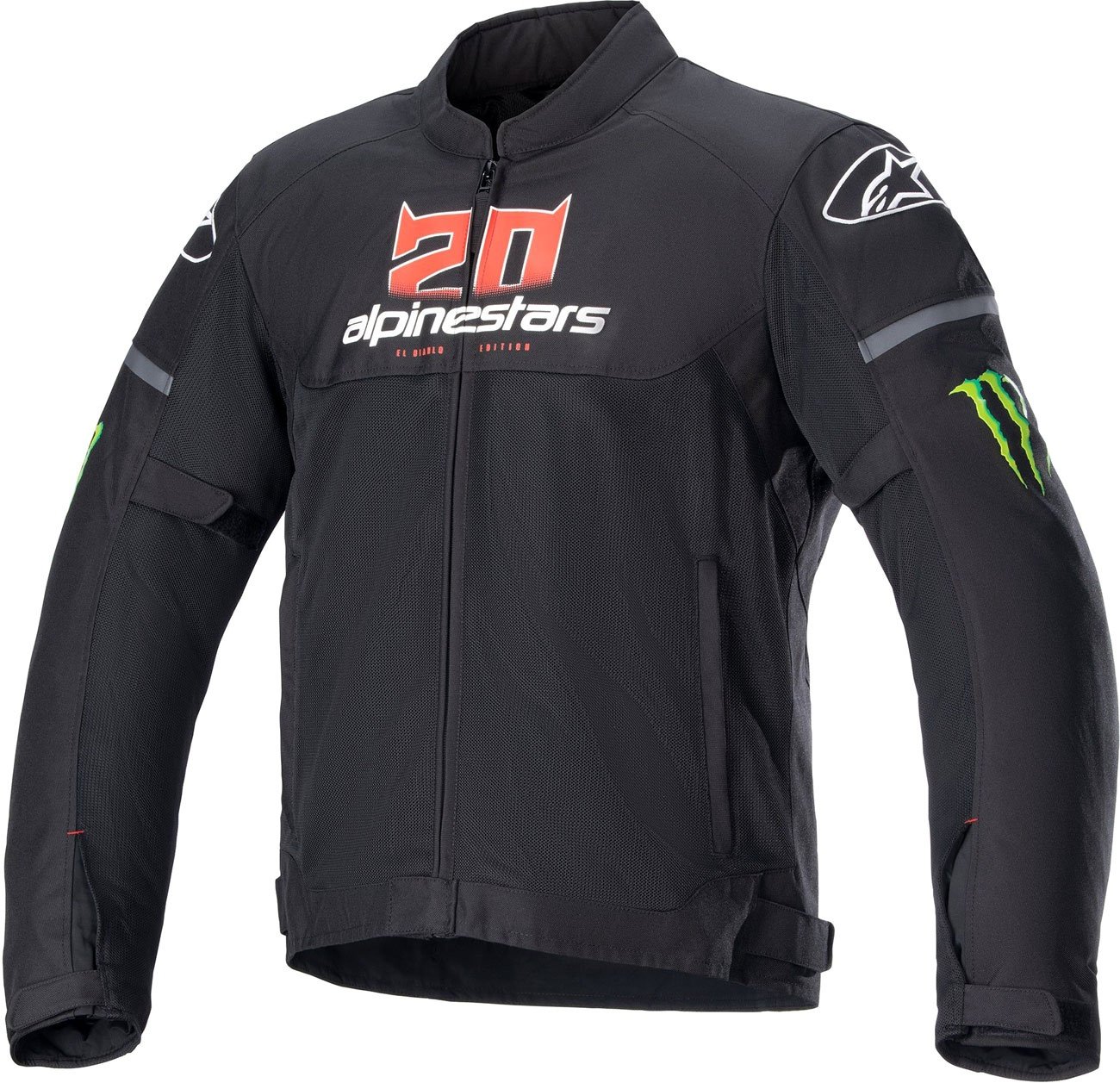 Alpinestars FQ20 T-Sps Air Monster, veste en textile - Noir/Blanc/Rouge Clair - XXL