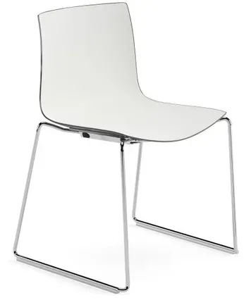 Arper Stuhl Catifa 46 zweifarbig Kufengestell Chrom