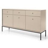 Selsey Monne Sideboard Kommode 3-türig mit 3 Schubladen, Beige im Vintage Look